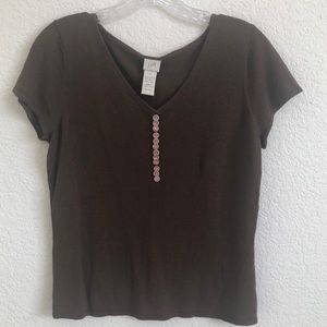 J Jill lightweight short sleeve knit blouse